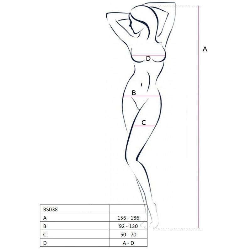 PASSION - WOMAN BS038 BODYSTOCKING PRETO TAMANHO ÚNICO - Imagem 3