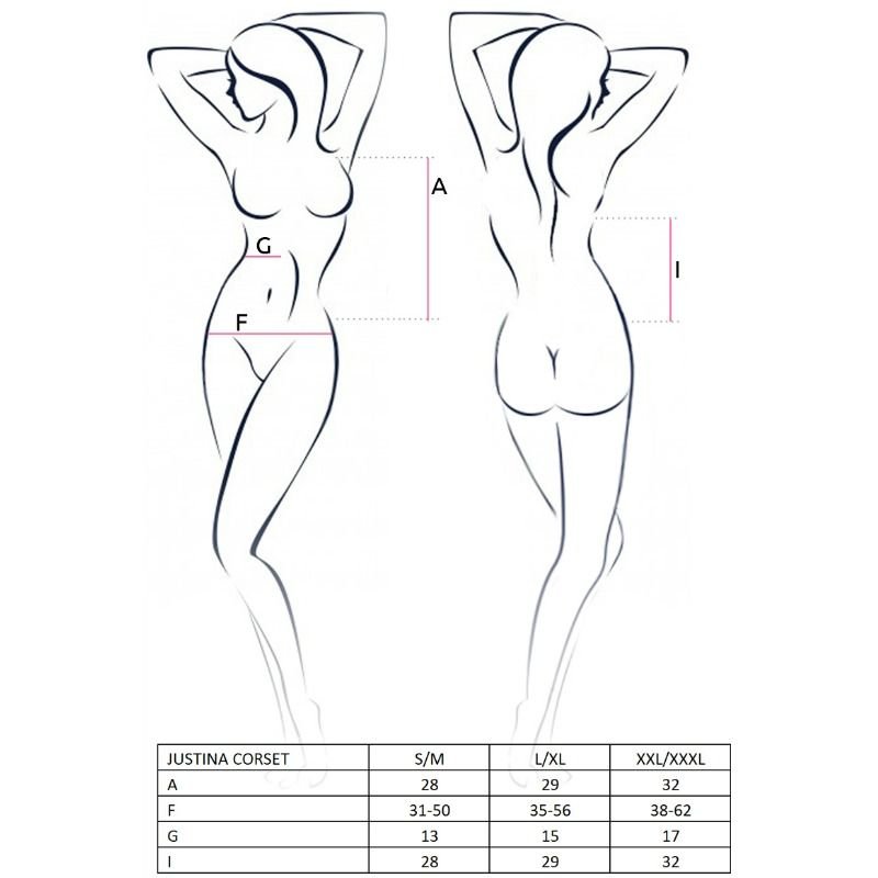 PASSION - MULHER JUSTINA PRETO CORSET TAMANHO S/M - Imagem 3