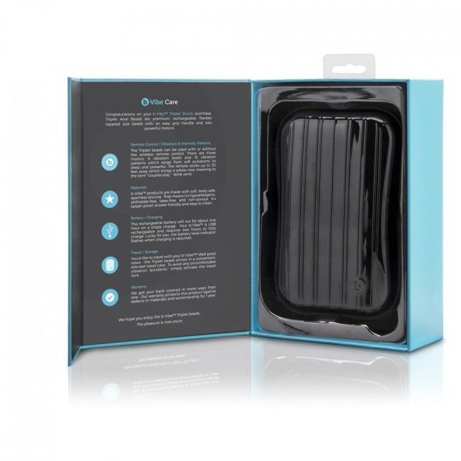 B-VIBE - TRIPLET ANAL CONTAS DE CONTROLE REMOTO PRETAS - Imagem 5