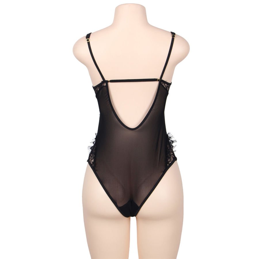 SUBBLIME - QUEEN PLUS RENDA FLORAL E PELUCHE PRETA FRINGADA - Imagem 3