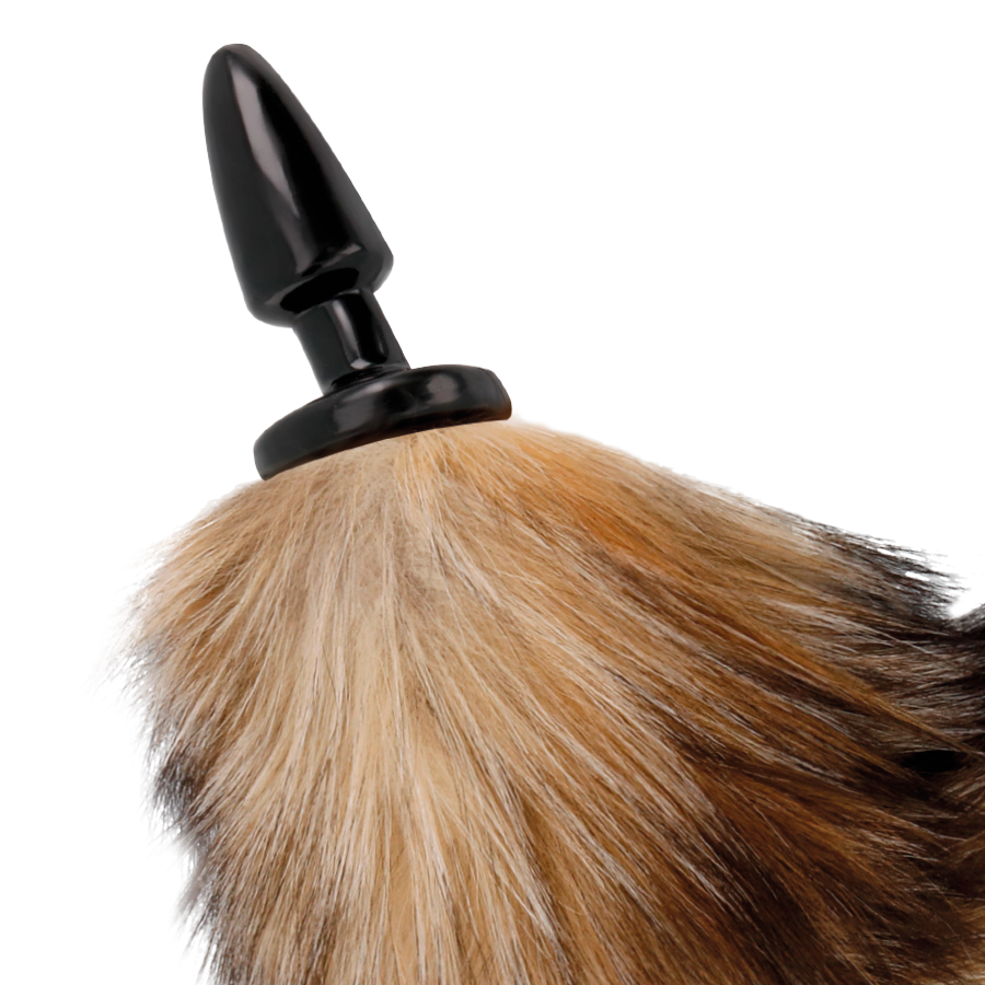 DARKNESS - CAUDA NATURAL COM PLUG ANAL DE SILICONE 10 CM - Imagem 2