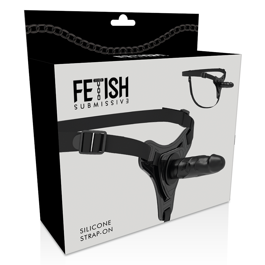 FETISH SUBMISSIVE HARNESS - SILICONE PRETO REALÍSTICO 15 CM - Imagem 4