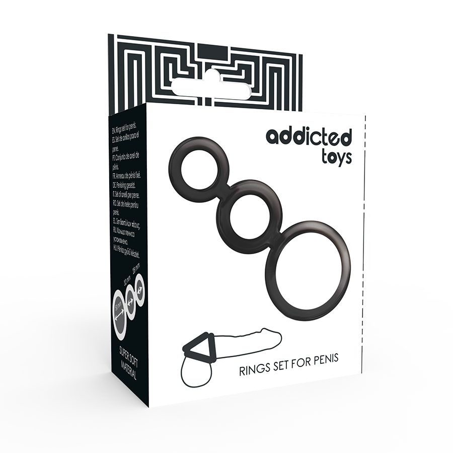 ADDICTED TOYS - CONJUNTO DE ANÉIS - PARA PÊNIS - FUMADO - Imagem 3
