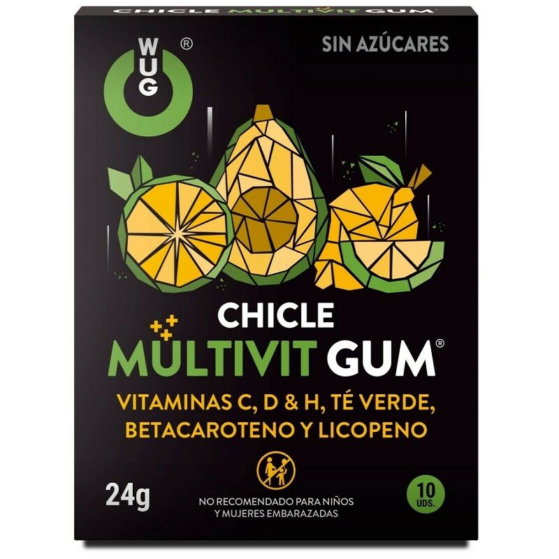 WUG GUM - MULTIVIT VITAMIN C, H, D, BETA-CAROTENE, LYCOPENE AND GREEN TEA 10 UNITS - Imagem 2