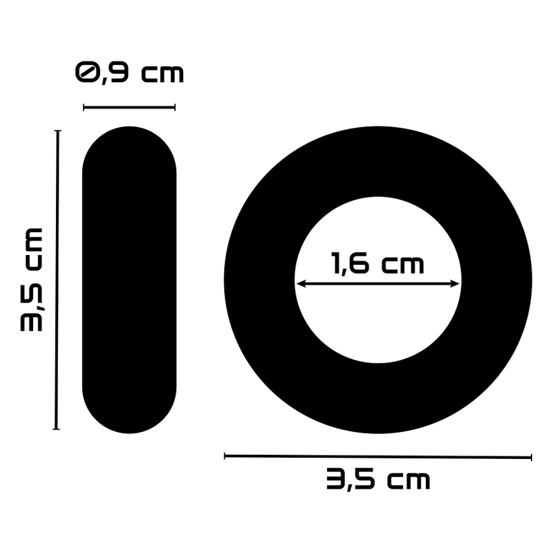 POWERING - ANEL PARA O PÉNIS SUPER FLEXÍVEL E RESISTENTE 3,5 CM PRETO - Imagem 3