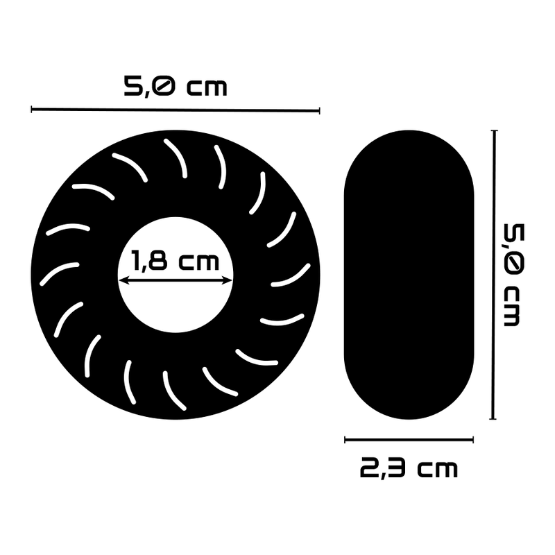 POWERING - ANEL PARA PÊNIS SUPER FLEXÍVEL E RESISTENTE 5CM PR08 PRETO - Imagem 3