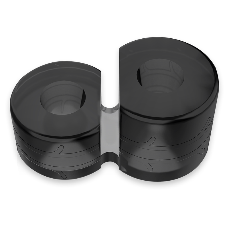 POWERING - ANEL DUPLO PARA PÉNIS SUPER FLEXÍVEL E RESISTENTE PR09 PRETO - Imagem 4