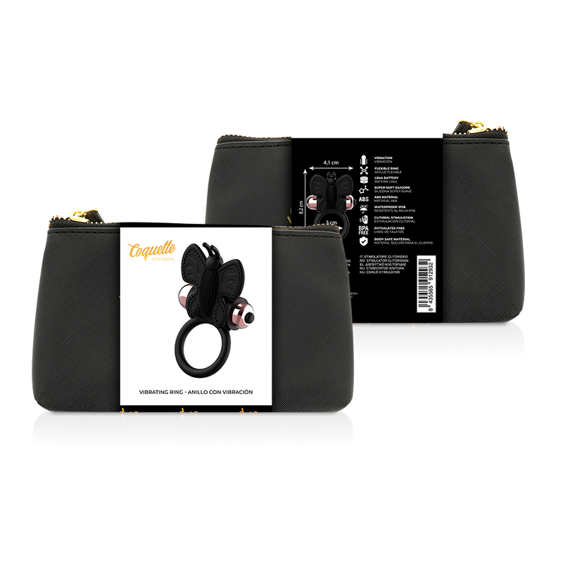 COQUETTE CHIC DESIRE - ANEL BORBOLETA COM VIBRADOR PRETO/ OURO - Imagem 5