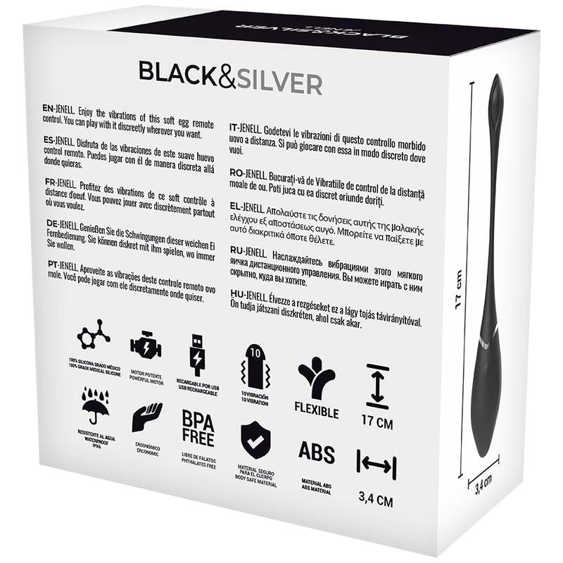BLACKSILVER - OVO VIBRATÓRIO RECARREGÁVEL JENELL - Imagem 4