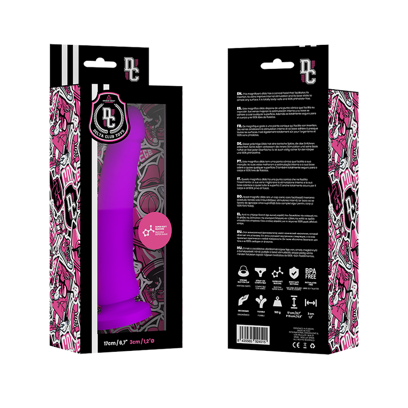 DELTA CLUB - TOYS LILAC DILDO MEDICAL SILICONE 17 CM -O- 3 CM - Imagem 2