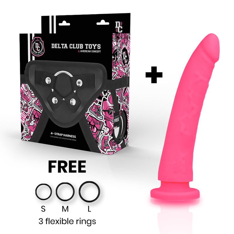 DELTA CLUB - ARREIO DE BRINQUEDOS + DONG ROSA SILICONE 17 CM -O- 3 CM - Imagem 2
